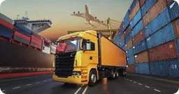 Freight truck at a container yard